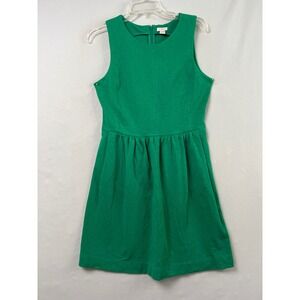 J.Crew Fit & Flare Dress Womens S Green Classic Sleeveless Cotton Cottage Core